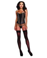 Dreamgirl Ruffle Chain Corset Set 8466 Black