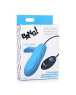 Bang 7X Pulsing Rechargeable Silicone Bullet Vibrator Blue box