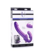 Strap U Dildo 7X Revolver Thick Vibrating Strapless Purple Strap On box
