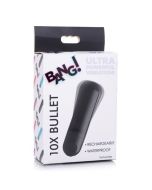 Bang! 10X Rechargeable Waterproof Metallic Bullet Vibrator Black box