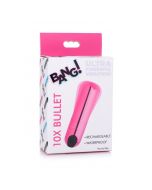Bang! 10X Rechargeable Waterproof Metallic Bullet Vibrator Pink box