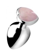 Anal Plug Booty Sparks Gemstones Rose Quartz Heart Shaped Large solo