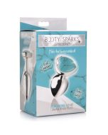 Anal Plug Heart Shaped Booty Sparks Gemstones Turquoise Small box