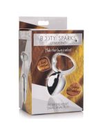 Anal Plug Booty Sparks Gemstones Tiger Eye Small Heart Shaped box