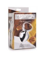 Anal Plug Medium Booty Sparks Gemstones Tiger Eye Heart Shaped box