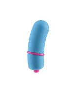 Rock Candy Jellybean Blue Curved Extra Large Bullet Blue Vibrator solo