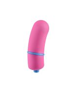 Rock Candy Jellybean Blue Curved Extra Large Bullet Pink Vibrator solo