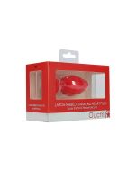 Ouch Large Ribbed Diamond Heart Anal Plug Silicone Red box