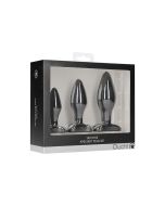 Ouch Apex Butt Plug Set Black Silicone Shots Toys box