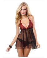 Dreamgirl 9692 Women's Sexy Beautiful Cross-Dye Lace Babydoll