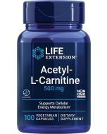 Life Extension Acetyl L Carnitine 500mg 100 Vegetarian Caps front