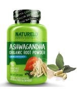 Ashwagandha Organic Root Powder Natural Supplement w Black Pepper 