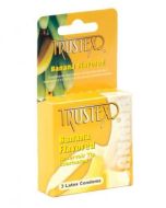 Banana Flavored 3 Lubricated Latex Condoms Trustex