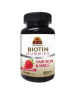 OKAY Gummies Biotin 90 Count Strawberry Flavor Hair Skin Nail Support bottle
