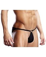 Microfiber Pouch Bikini with Metal Ring Blue Line BLM022