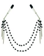 Midnight Black Jeweled Nipple Clips