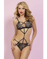 Black Eyelash Lace Teddy Strappy 10796P Seven' til Midnight