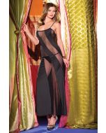 One Piece Black Translucent Sheer Diagonal Mesh Dress 1445 Be Wicked