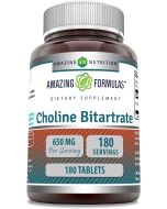 Choline Bitartrate 650mg 180 Tablet Cognitive Support 