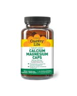 Front view of Country Life Calcium Magnesium Capsules bottle