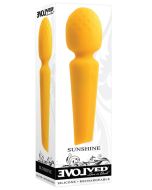 Evolved Sunshine Liquid Silicone Flexible Rechargeable Wand Vibrator box
