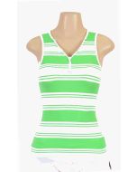 Women Seamless Striped Top With Zipper WK Apparel Lingerie