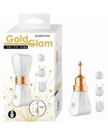 Gold Glam Tri-Tip Vibe White – Elegant 3-Point Stimulator for Intense Pleasure box display