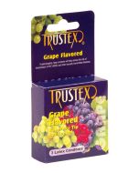 Grape Flavored 3 Lubricated Latex Condoms Trustex