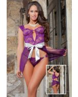 Parisian Ladylove Babydoll Underwired Ribbon Bow Lingerie D1435