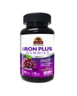 OKAY Gummies Iron Plus 90 Count Grape Flavor Vitamin C B3 bottle