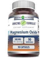 Magnesium Oxide 500mg 90 Capsules Digestive Health Amazing Formulas