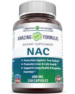 NAC 600mg 250 Caps Antioxidant Support Supplement Amazing Formulas