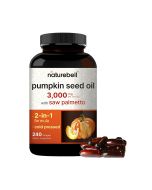 Front view of NatureBell Pumpkin Seed Oil & Saw Palmetto Softgels bottle