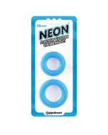 Neon Silicone Cock Ring Set Blue