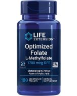 Life Extension 100 Tablets Optimized Folate L-Methylfolate bottle