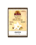 Front view of OKAY African Black Soap with Jasmine extract