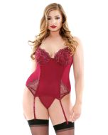 Metallic Embroidered Bustier Matching G-String Curve P166 