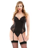 Metallic Embroidered Bustier Molded Cups G-string Curve P451