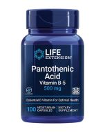 Life Extension 100 Vegetarian Caps Pantothenic Acid Vitamin B5 500mg bottle