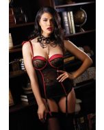 Rita Push Up Bustier Detachable Garters Panty Premiere FL1625
