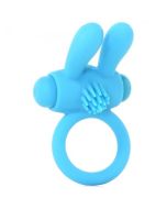 Neon Rabbit Ring Vibrating Blue Silicone Pipedream