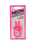 Neon Rabbit Ring Vibrating Pink Silicone Pipedream