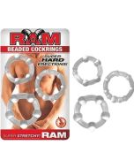 Beaded Cock Rings Clear Super Stretchy Ram