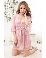 Women Sexy Babydoll Nighty Rose Color 6676 Lingerie 3 Piece