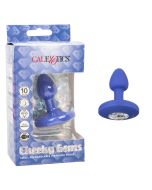 CalExotics Cheeky Gems Rechargeable Vibrating Anal Probe Blue Small box