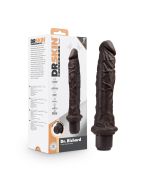 Blush Dr. Skin Dr. Richard 9'' Vibrating Silicone Dildo Brown box