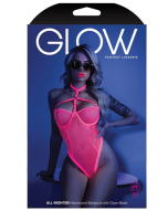 Fantasy Lingerie Glow All Nighter Harness Bodysuit Neon Pink