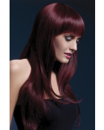 The Fever Sienna Wig Long Wavy Fringe Black Cherry Adjustable Cap