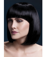 The Fever Elise Wig Sleek Bob Cut Fringe Black Adjustable Cap