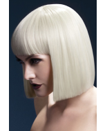 The Fever Lola Wig Blunt Cut Bob Fringe Faux Skin Crown Blonde